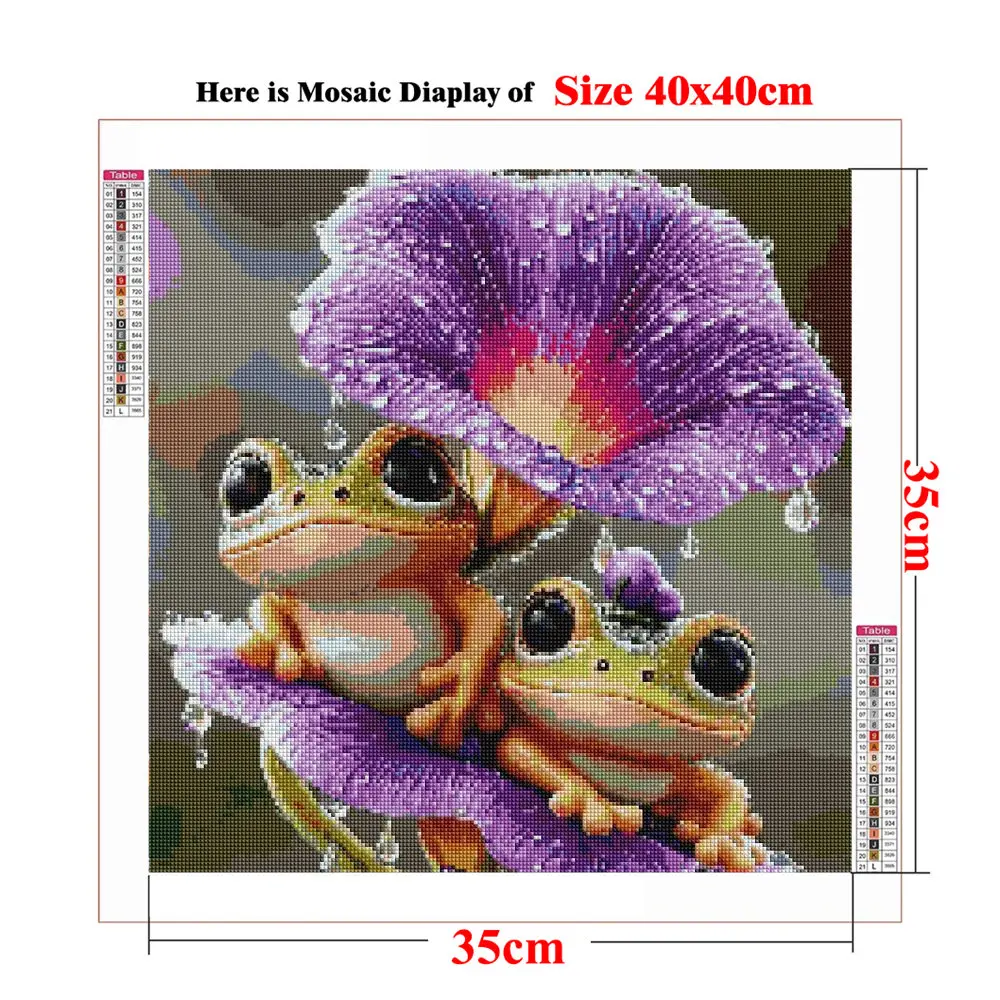 Full Round / Square Diamond Art Painting Cartoon Baby Frog with Vibrant Blue Diamond Mosaic DIY Gemstone Inlay Wall Decoration