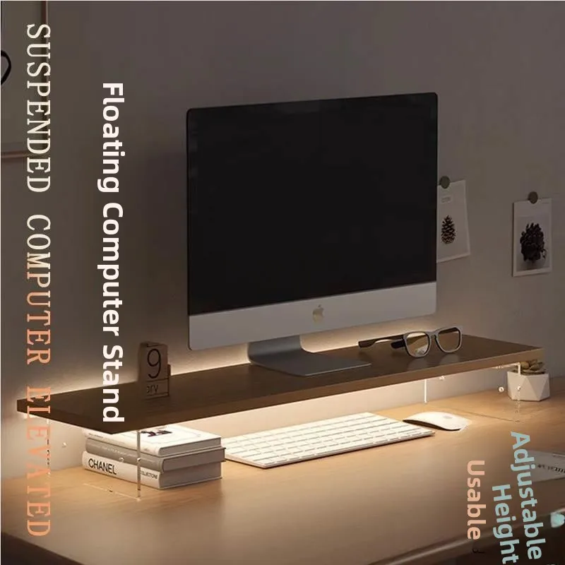 

Acrylic Cuter Monitor Riser Stand Office Desktop Storage Organizer Screen Elevator Desk Space Saver by Aoway