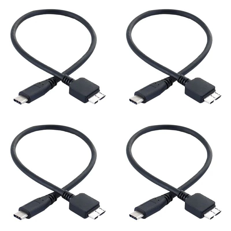 【Buy Now】4X Hard Drive Cable,USB 3.1 Type-C Male To USB 3.0 Micro-B Male Data Cable For Tablet Phone