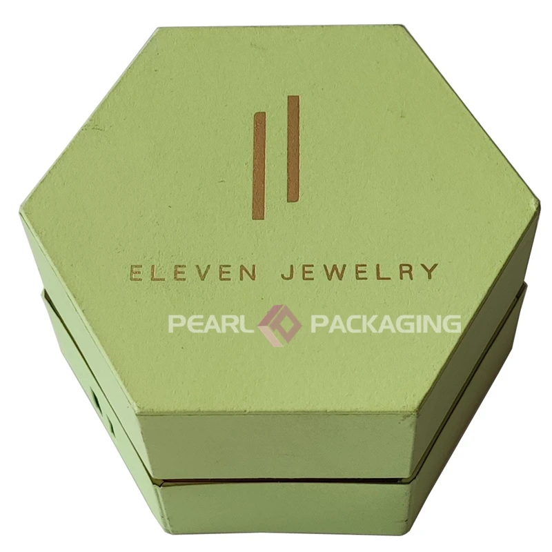 

Custom Gold Logo Hexagon Hard Cardboard Jewelry Packaging Boxes