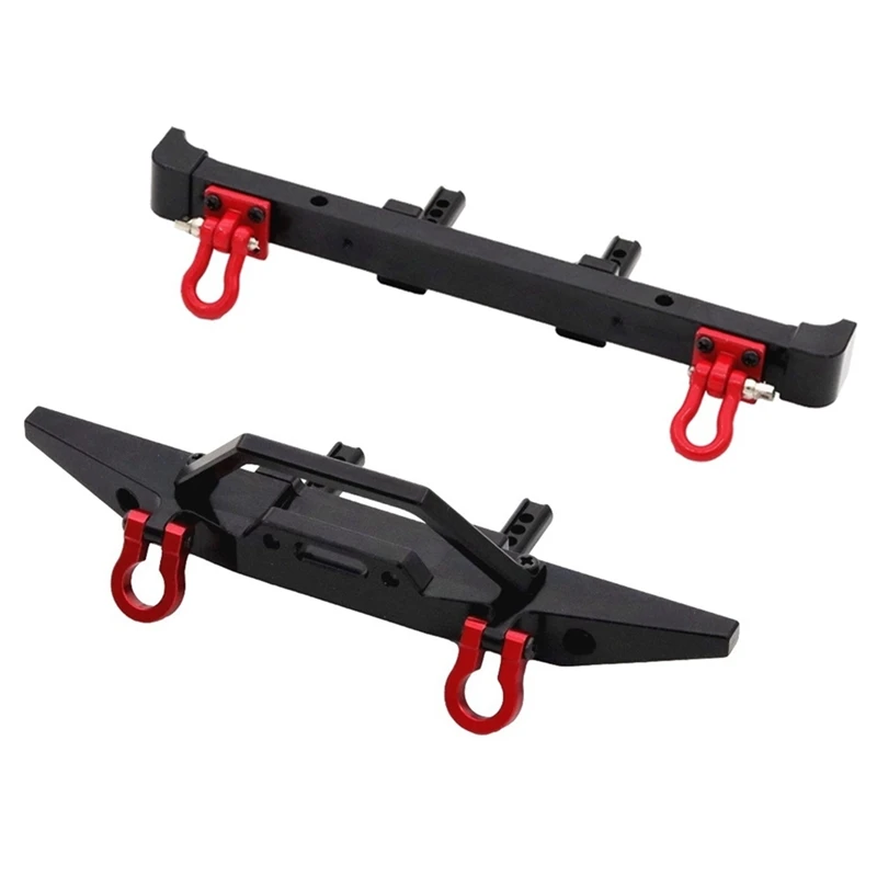 Parachoques delantero y trasero de Metal con gancho de remolque para MN128 1/10 RC, piezas de mejora de coche, accesorios