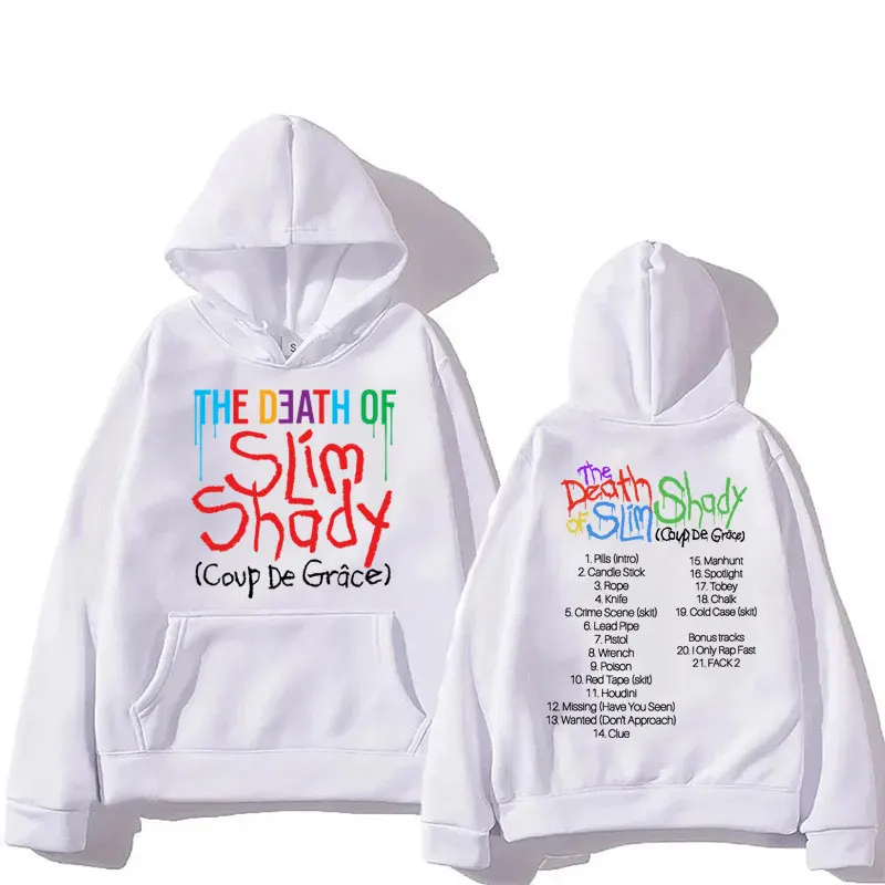 Eminem The Death of Slim Shady New Album Hoodies Men Women Hip Hop Style Oversized Long Sleeve Casual Autumn Fleece Streetwear