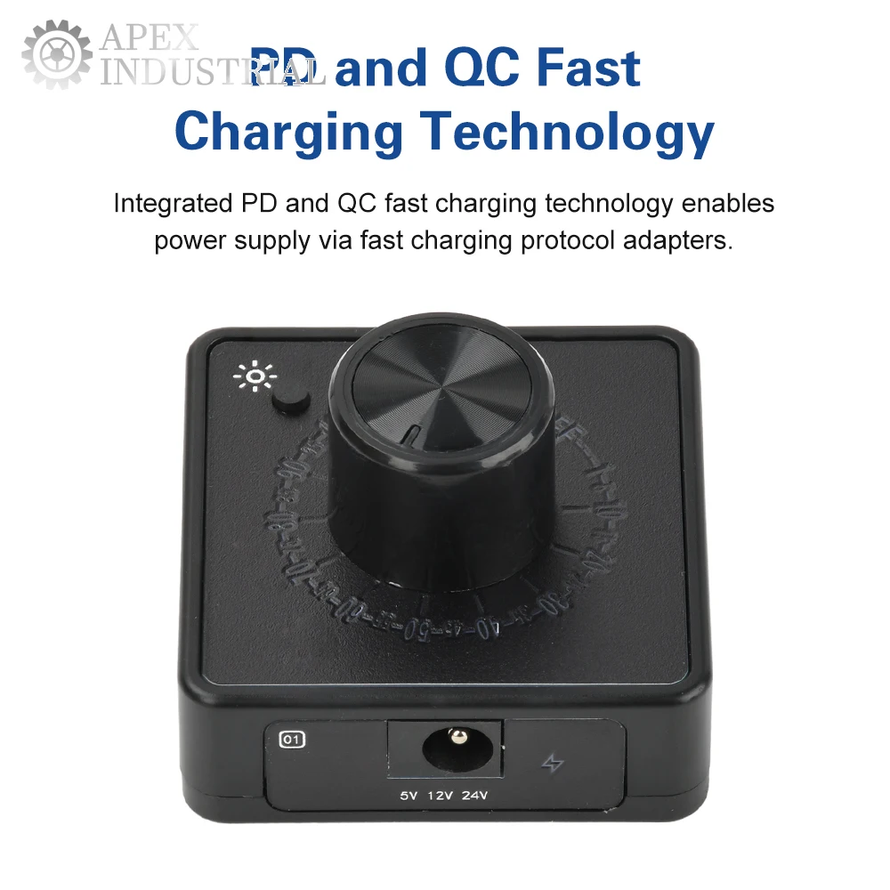 

PWM Fan Controller DC 12V 24V 5V Speed Regulator with PD QC Fast Charging Compact Design for DIY Cooling