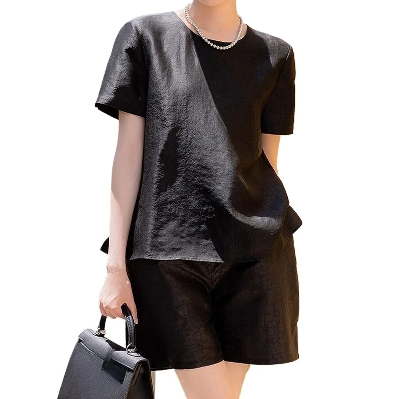 

KMETRAM 100% Real Mulberry Silk Women T Shirts Shorts Xiangyun Sha Summer Tops Casual Loose T Shirt 2026 Woman Clothes футболка