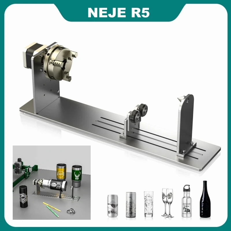 NEJE R5 Individual A-axis Rotary Module Cylindrical Cans Cylinders Rotary Table Rotary Pen Jig Tool for NEJE Laser Engraver