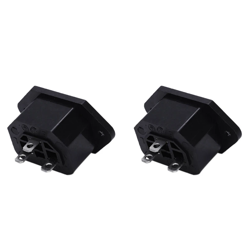 

2X AC 250V 10A IEC 320 C13 Panel Mount Plug Connector Socket Black