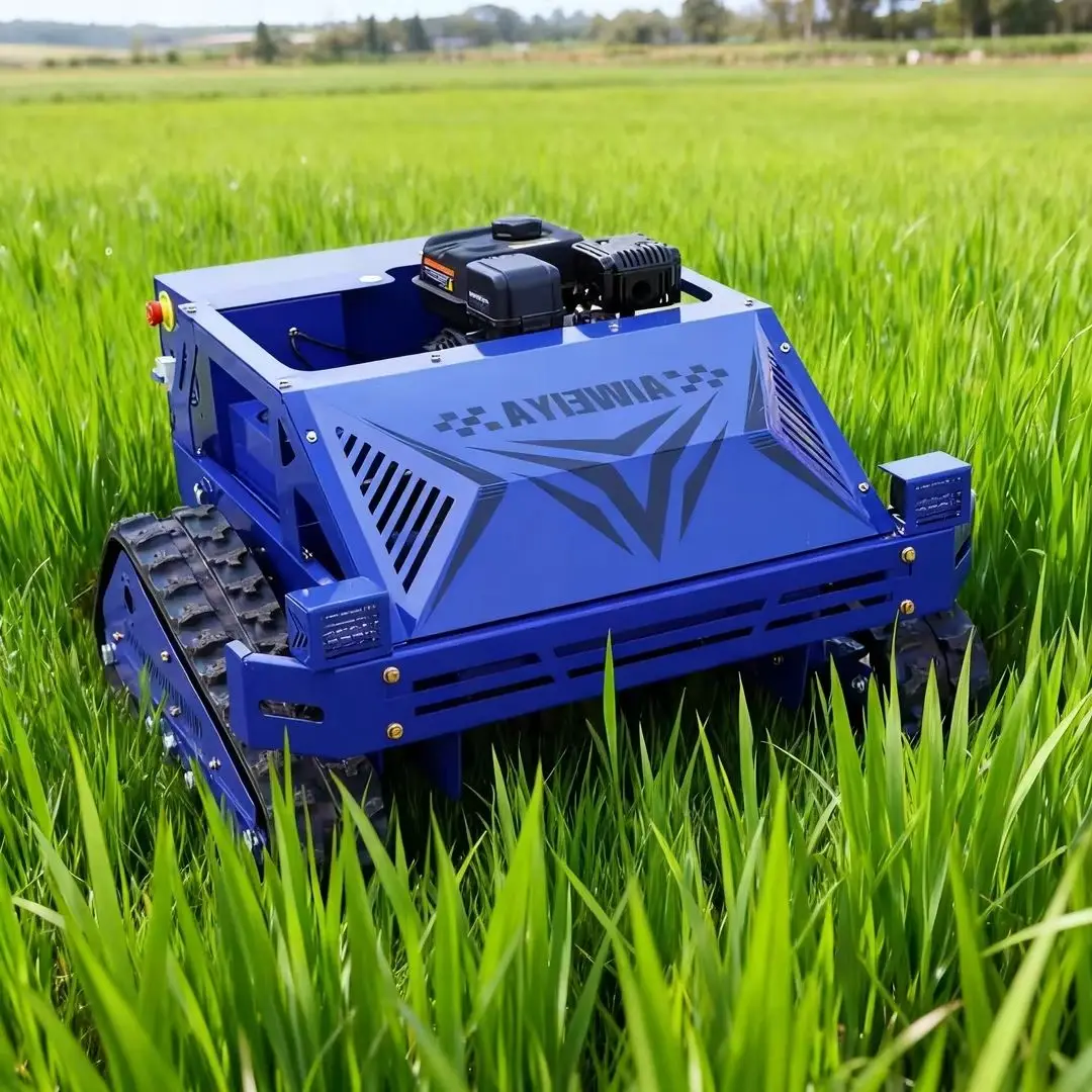 

Customized Crawler Remote Control Flail Lawn Mower for Household Lawn Care with Free Blades and Snow Shovel