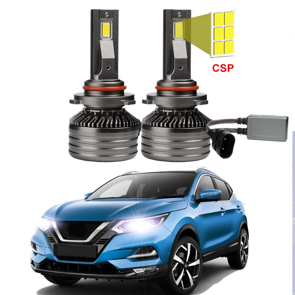 

2Pcs Car LED Headlight Bulbs For Nissan Qashqai J11 J12 2018-2023 High Low Beam Canbus 6500K