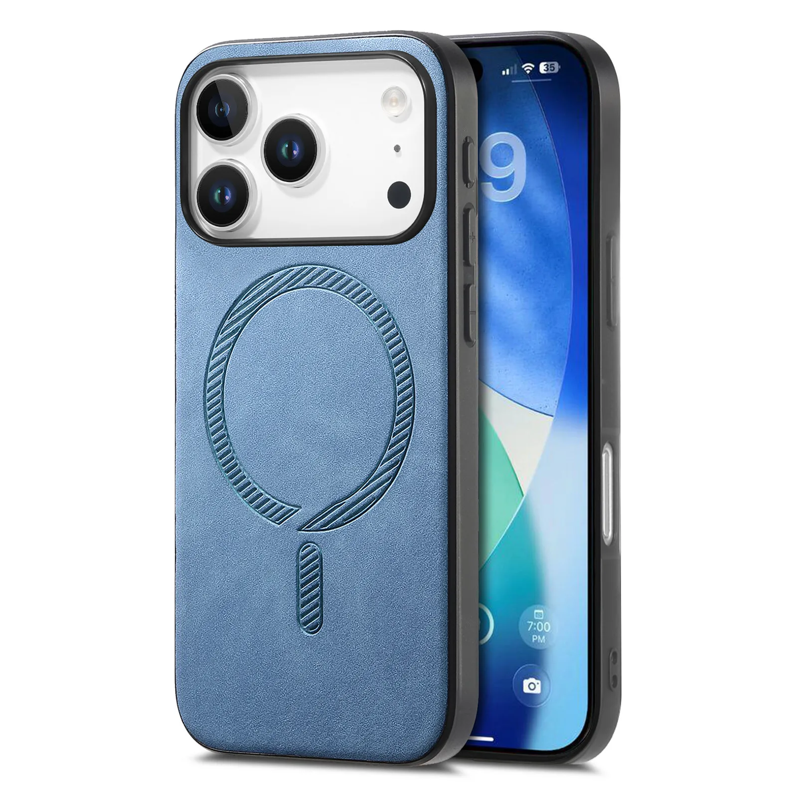 

Кожаный чехол с магнитной беспроводной зарядкой Skin Feel Card Solt для iPhone 17 Pro Max 16 Plus 15 14 13 12 16E XS для Magsafe Cover
