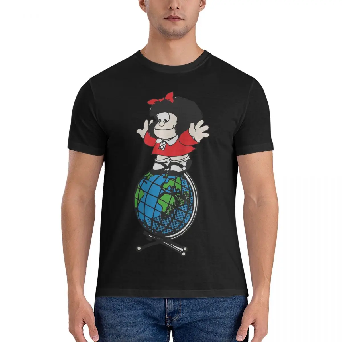 Men's Above The World T Shirt M-Mafalda Cotton Clothing Fashion Short Sleeve Crewneck Tee Shirt Birthday Present T-Shirts