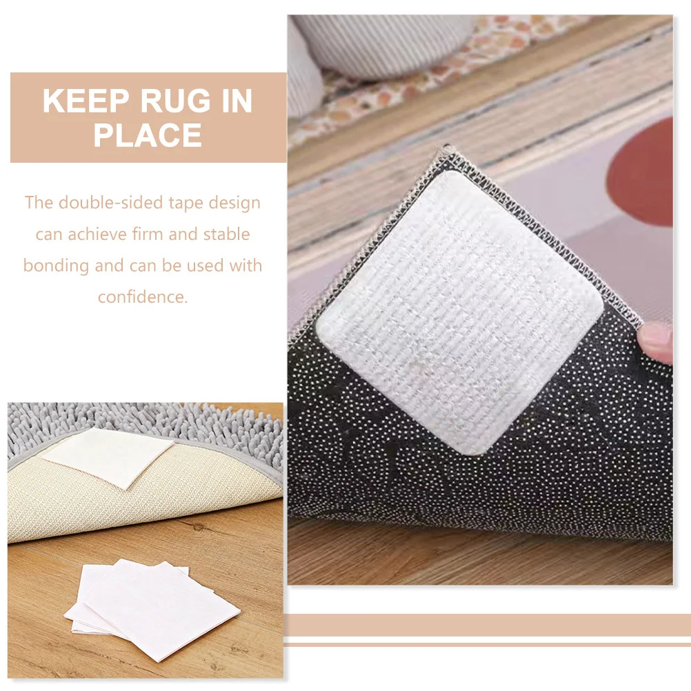 4 قطعة شريط سجادة غير قابل للانزلاق حامل وسادة السجاد للأرضيات الخشبية سهلة الاستخدام وإزالة السجاد الشريط البساط وسادة لسجاد المنطقة