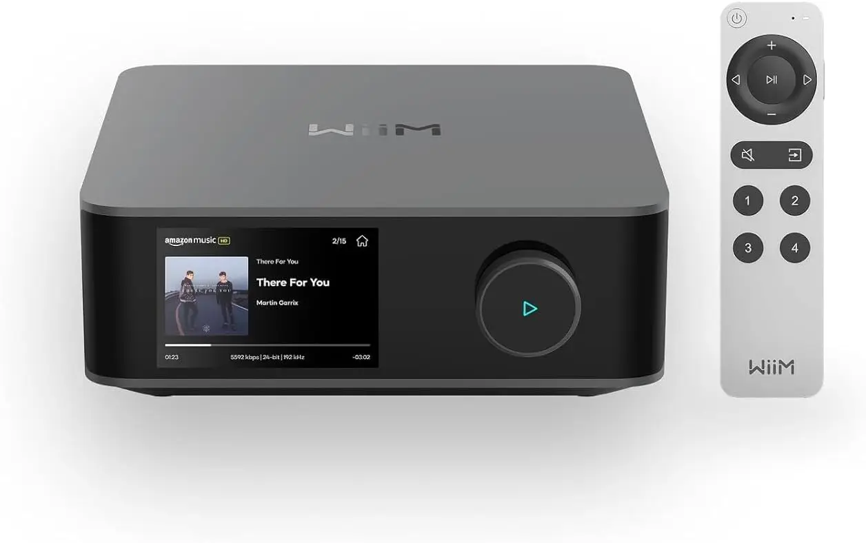 

WiiM Amp Ultra with Voice Remote 2 100W Streaming Amplifier with Premium ESS ES9039Q2M DAC Dual TI TPA3255 Amps Built-in