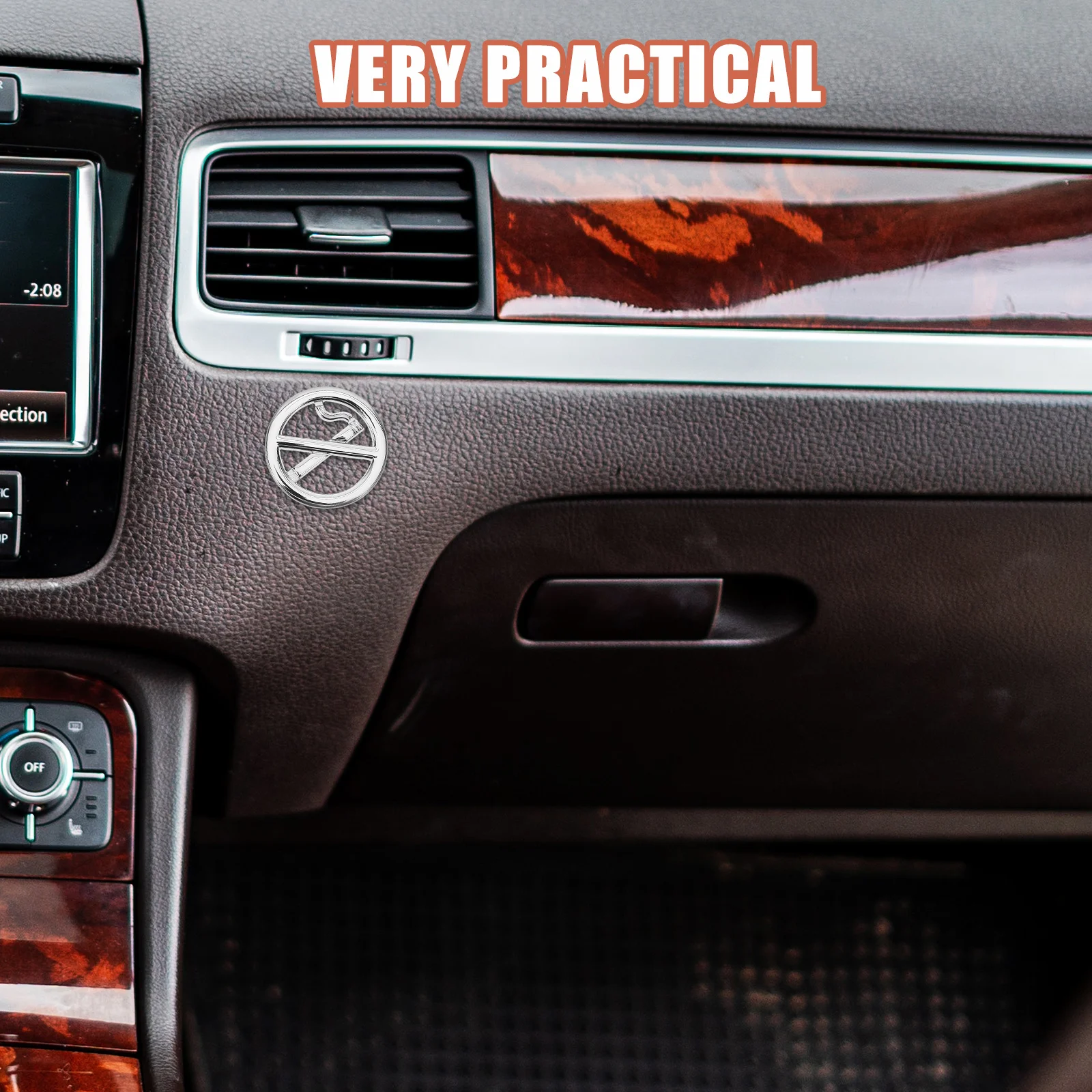 Self Adhesive No Smoking Metal Sticker 3D Warning Sign for Cars Vehicle Interior Decoration No Smoking Stickers for Vehicles