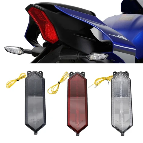 Para Yamaha YZF R1 R6 R7 YZF-R1M R1S YZF-R7 2015-2023 luz trasera LED para motocicleta señal de giro de freno trasero luz trasera integrada