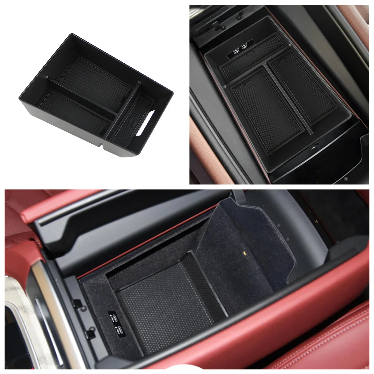 

Органайзер на центральной консоли для BMW X5/G05 X7/G07 2019-2022 X6/G06 2020-2022, вставной лоток, ящик для хранения в подлокотнике, аксессуары для интерьера