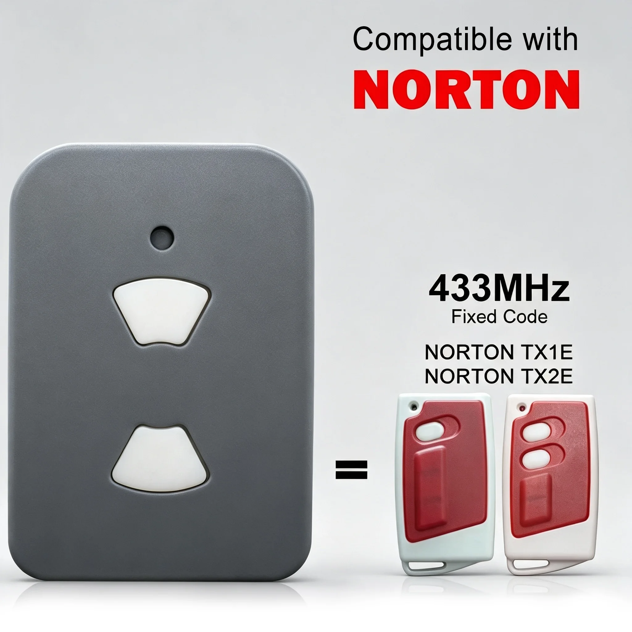 Garage Door Remote Control Compatible with NORTON TX1E TX2E 433.92MHz Fixed Code
