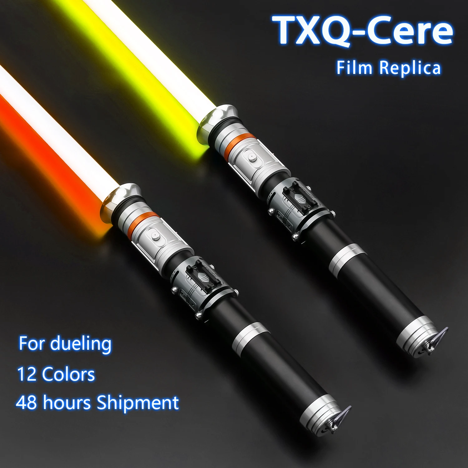 TXQSABER High Quality Cere Replica  Lightsaber Metal Hilt Smooth Swing Heavy Dueling RGB Pixel Laser Sword 12 Colors for gift