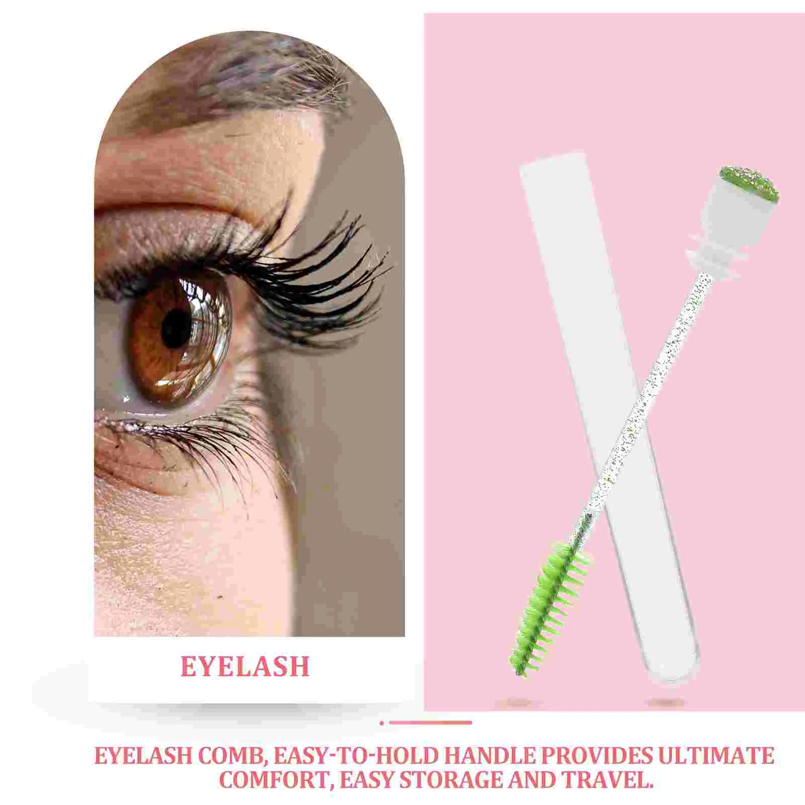 10 Pcs Eyelash Brush Diamond Mascara Eyebrow Tube Portable Disposable Applicator Red