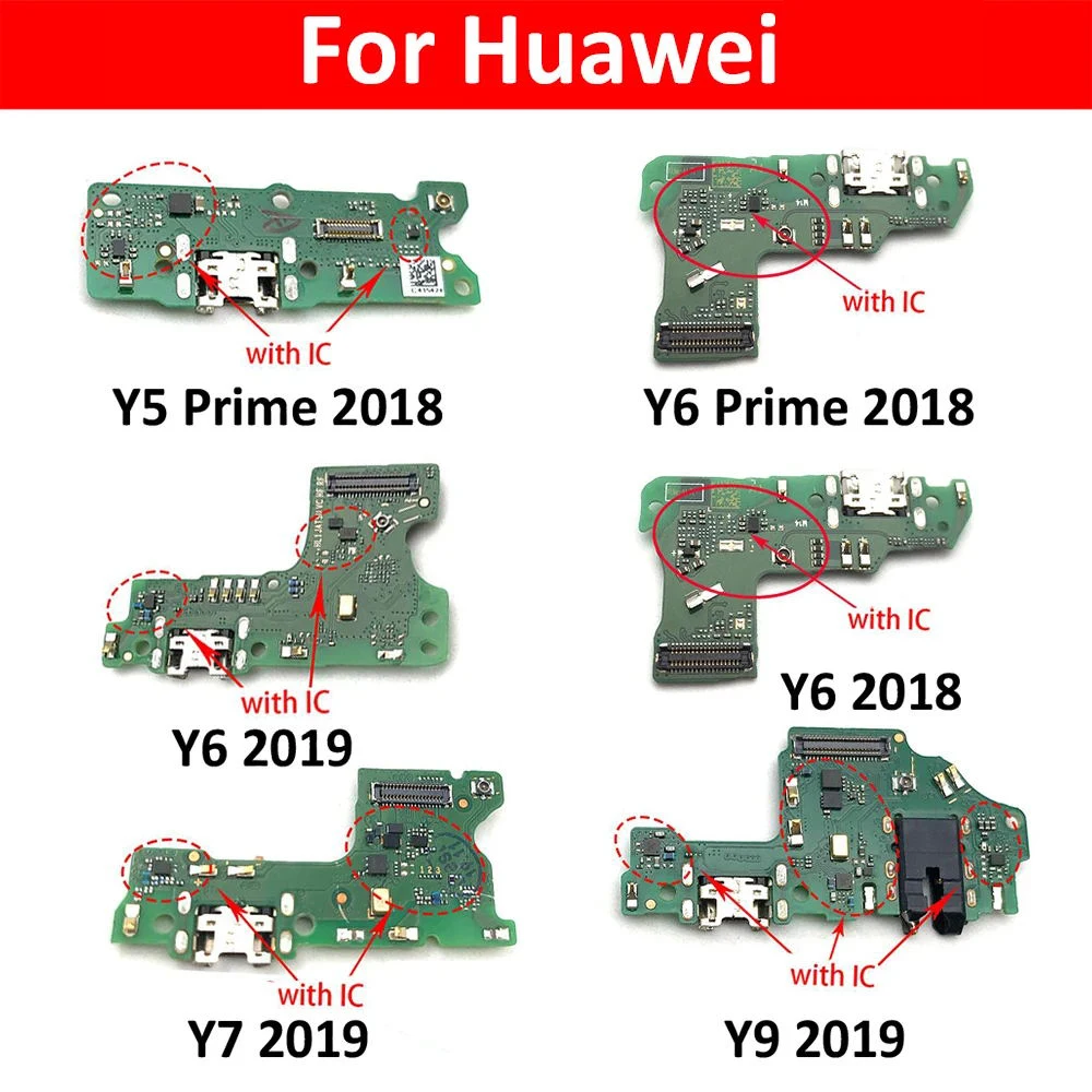 Dock Connector USB Charger Charging Port Board Flex Cable For Huawei Y5 Y6 Y7 Y9 Prime 2017 2018 2019 Y6s Y6P Y7P Y8s Y8P Y9s