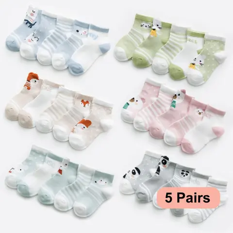 Baby Socks 0-2Y 5 Pairs Cotton Mesh JhonTang