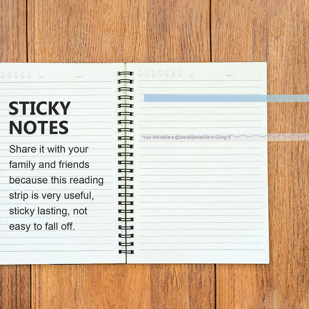 2Sets Reading Strips Sticky Long Bars Bright Colorful Reading Tabs for Students Book Index Marks Notebook Page Markers