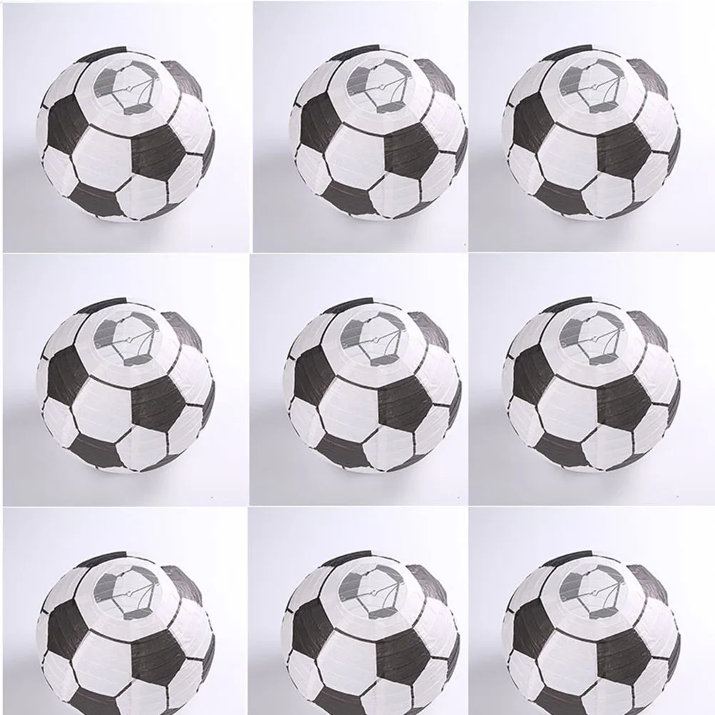 

6 Pcs Football Lamp Lantern Fussball Kindergeburtstag Christmas Lampe Papier Child