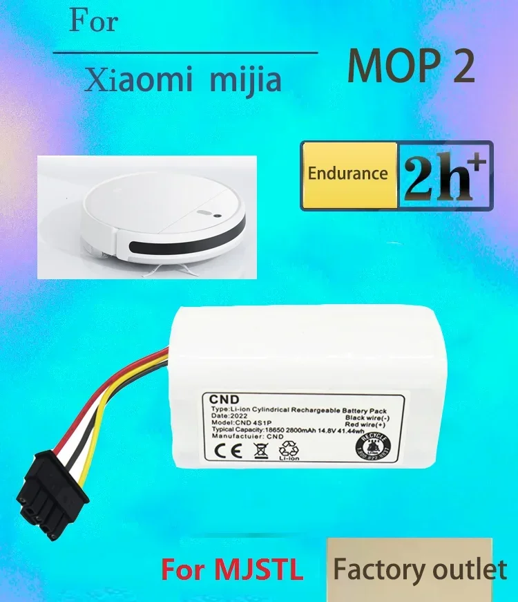 

Новый аккумулятор 14,4 В 3400 мАч/2800 мАч для робота-пылесоса Xiaomi Mi Vacuum Mop 2 Lite MJSTL