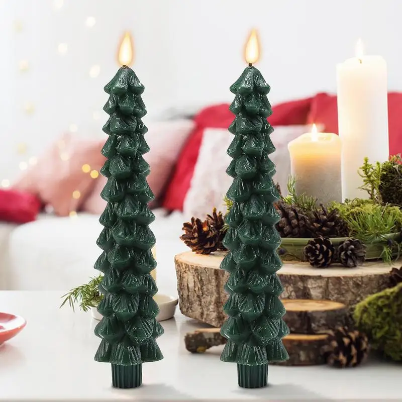 LED Flameless Taper Candles Christmas Real Wax Candle Battery Operated Candles for Christmas New Year wedding Home Decor