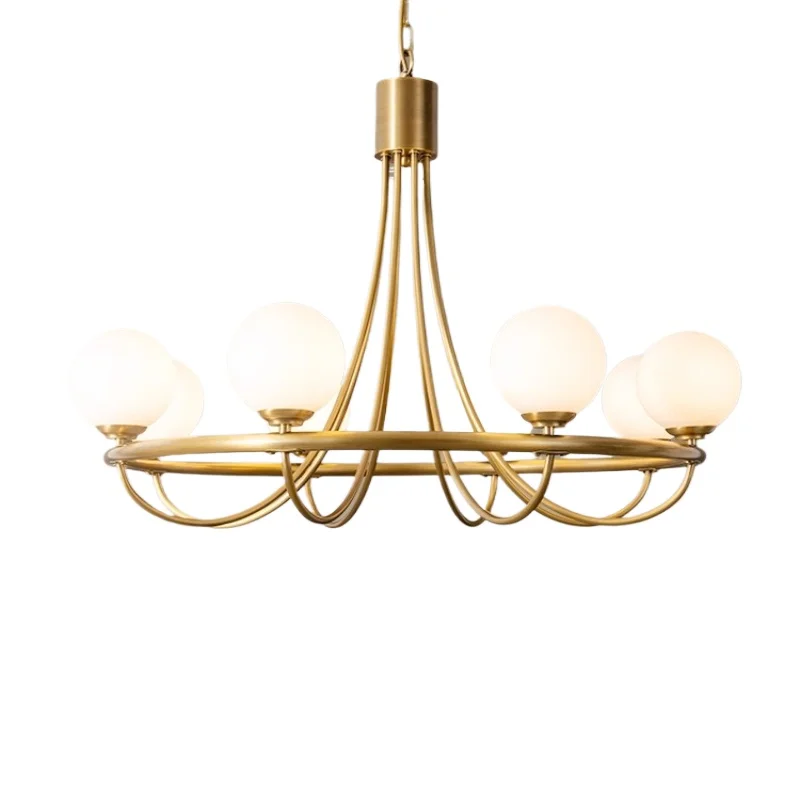 

All copper chandelier living room light luxury medieval study dining room simple bedroom chandelier