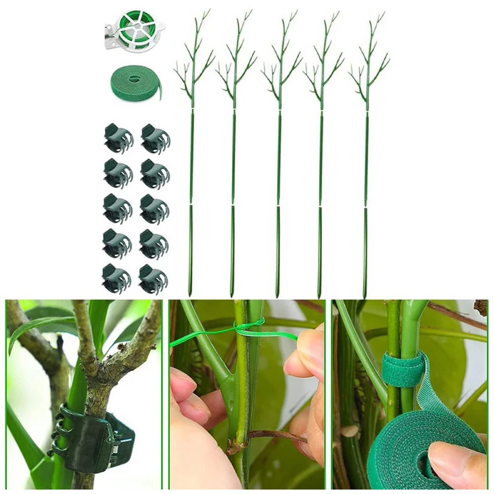5PCS Monstera Plant Climbing Support Set UV-resistant Plastic Orchid Clips For Stakes With Clips For Climbing Plants