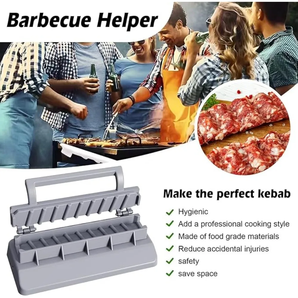 جديد كبير البلاستيك الصحافة كباب صانع قابلة لإعادة الاستخدام المحمولة توفير الجهد الصحافة كباب صانع للمنزل الطهاة نزهة التخييم أدوات الشواء #6