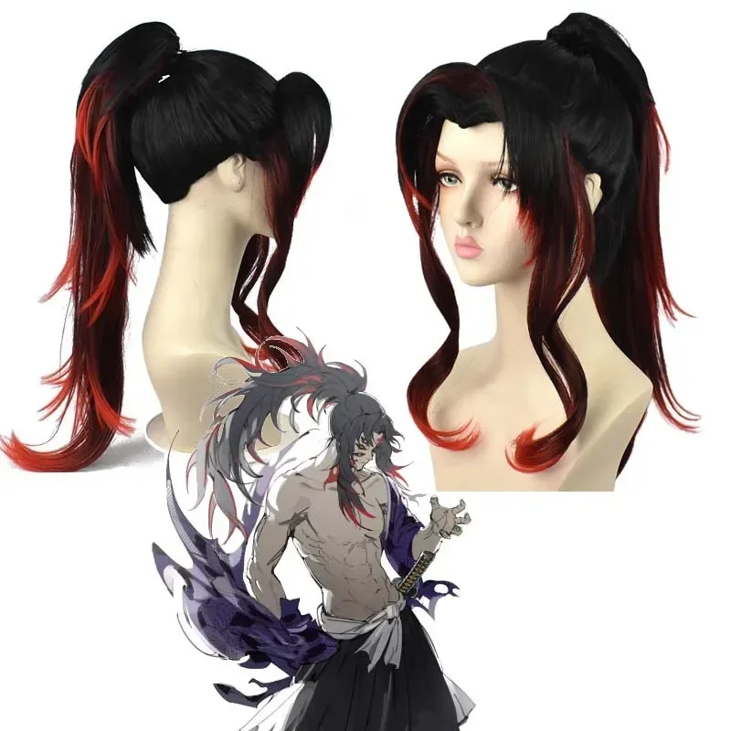 Kokushibo Cosplay Demon Slayer Anime Demon Slayer Kos Tsume No Yaiba Kokushibo Peruka do Cosplay Kimono Haori Haween Kos Tsume S dla mężczyzn #   1