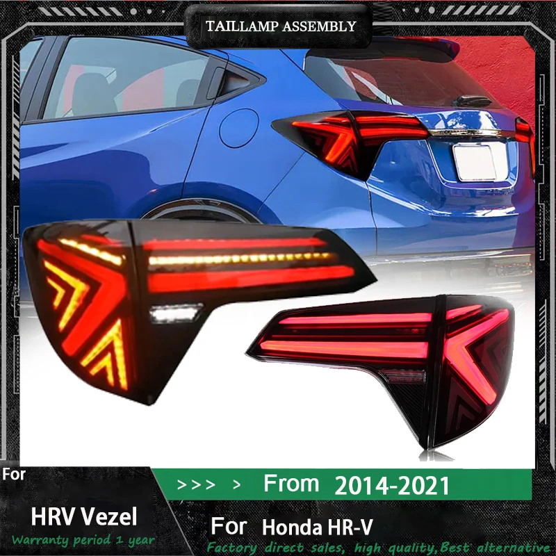 

2PCS Suitable for Honda Binzhi tail light assembly HRV modified LED running lights, brake lights, running water turn signals