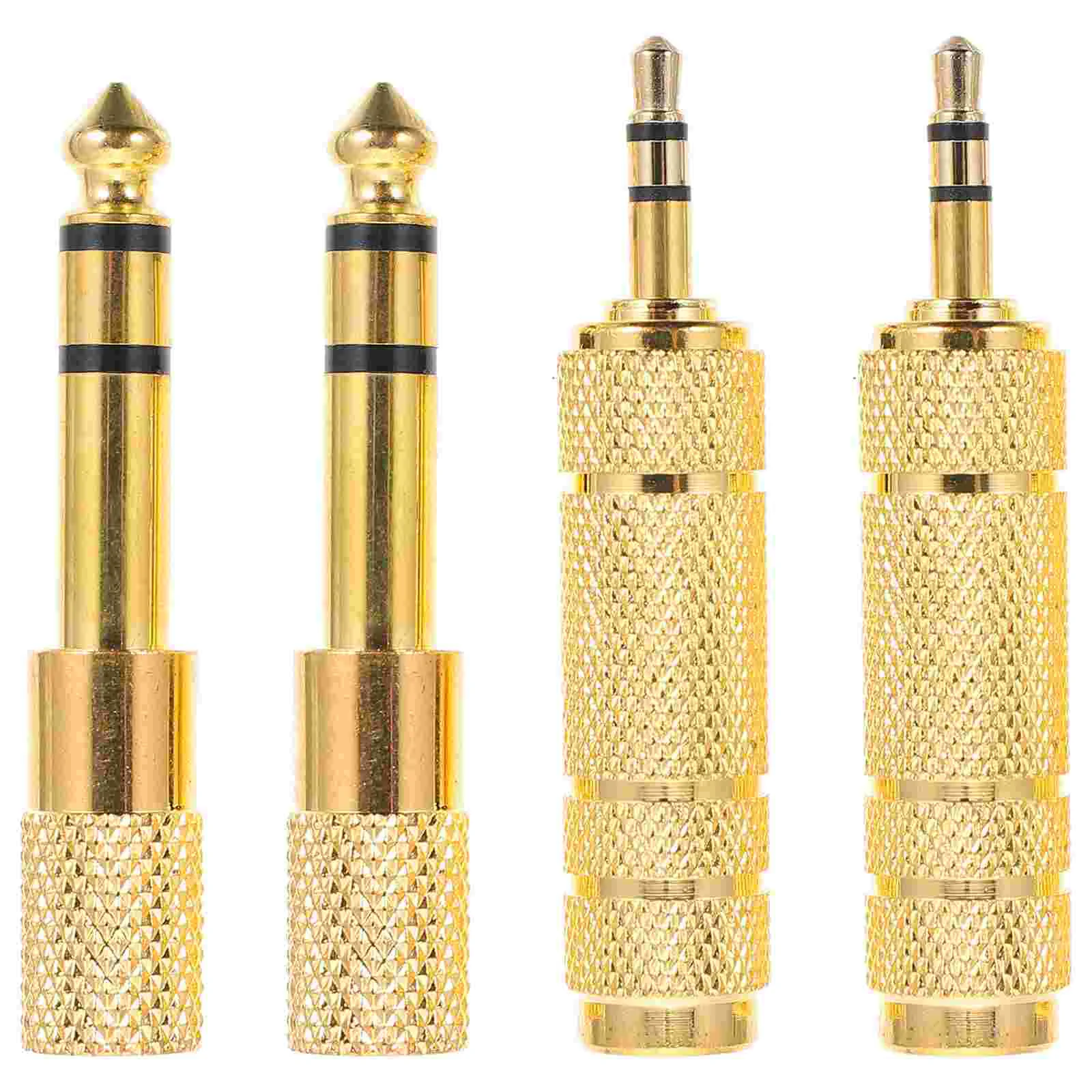 

4 Pcs Earphone Adapter Head Phones Headphone Jack Extender Golden Zinc Alloy Audios Connector Headphones