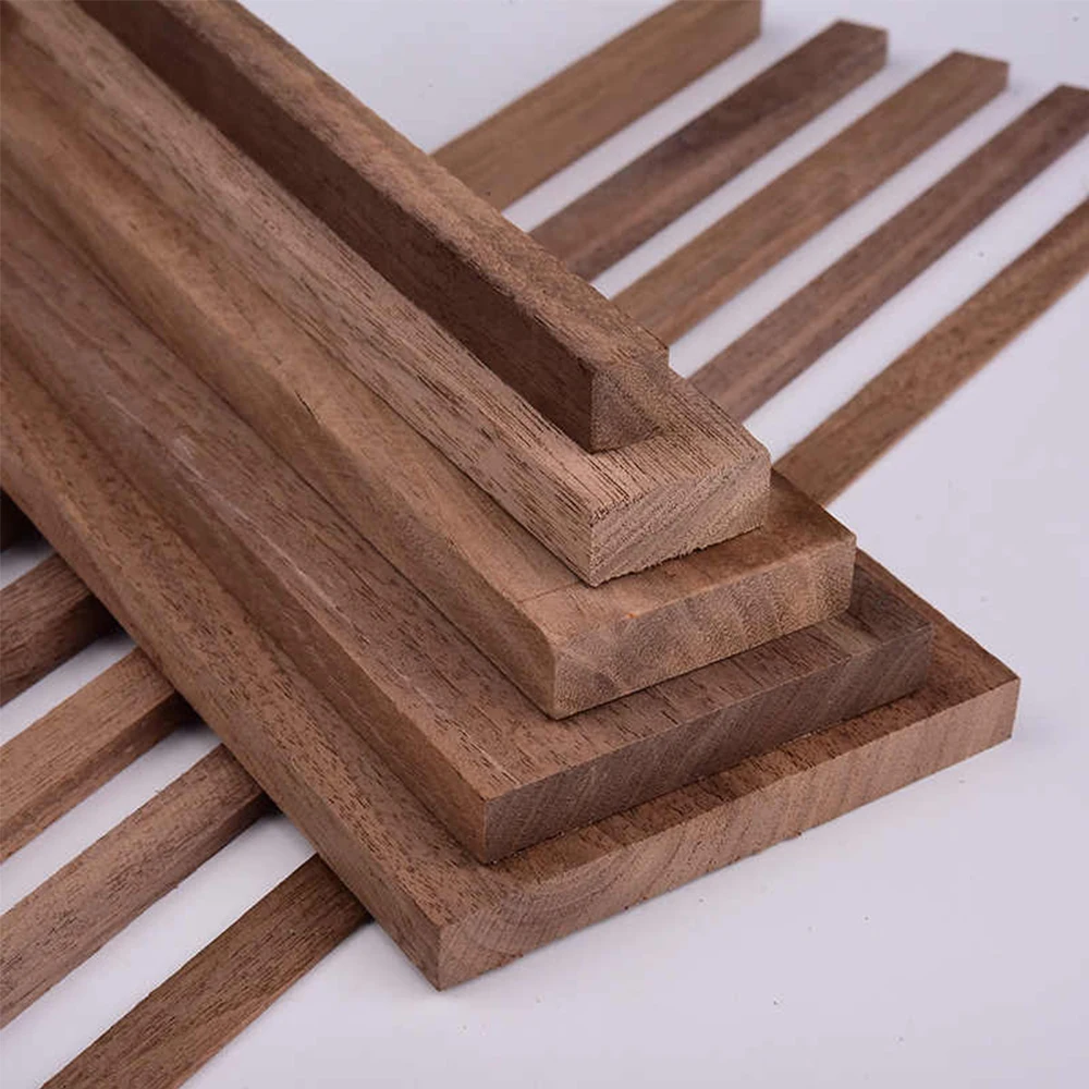 20Pcs 100mm Black Walnut Thin Wood Strip, 4-20mm Width Solid Wood Board, Handmade DIY Model Carving Craft Making Material
