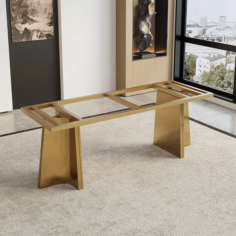 أرجل طاولة إيطالية فاخرة خفيفة، أرجل طاولة من الفولاذ المقاوم للصدأ، رخام أردواز #4