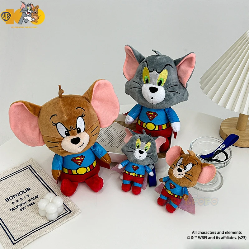 Genuine Warner 100th Anniversary Tom and Jerry Plush Doll Pendant Cute Cross-Dressing Superman Harry Potter Charms