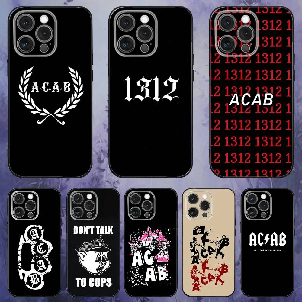 

Acab Ultras Phone Case For iPhone 17,16,15,14,13,12,Pro,Max,Plus,E,SE4,Air,Mini Black Soft Box