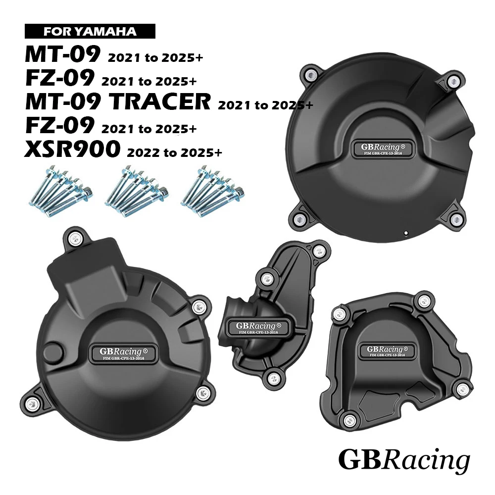 

MT09 FZ09 XSR900 TRACER 2021-2025 GBRacing Engine Protect Cover For YAMAHA Motorcycle Clutch Pulse Protection Cover Accessories