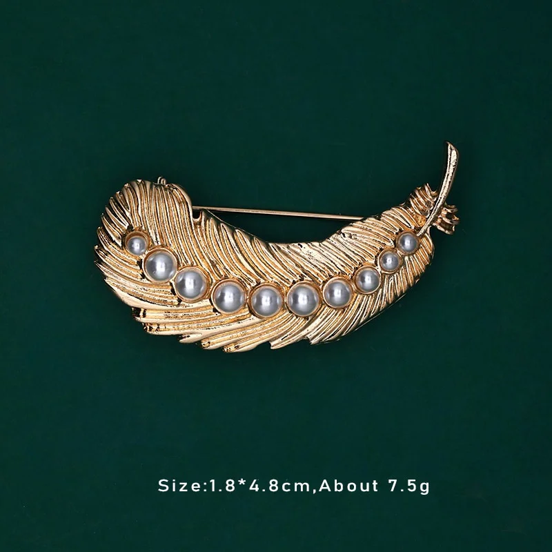 Vintage Creative Palace Baroque Plant Pearls Pin Brooches Tree Leaf Flower Brooch for Women Man Party Accessories Jewelry Gift