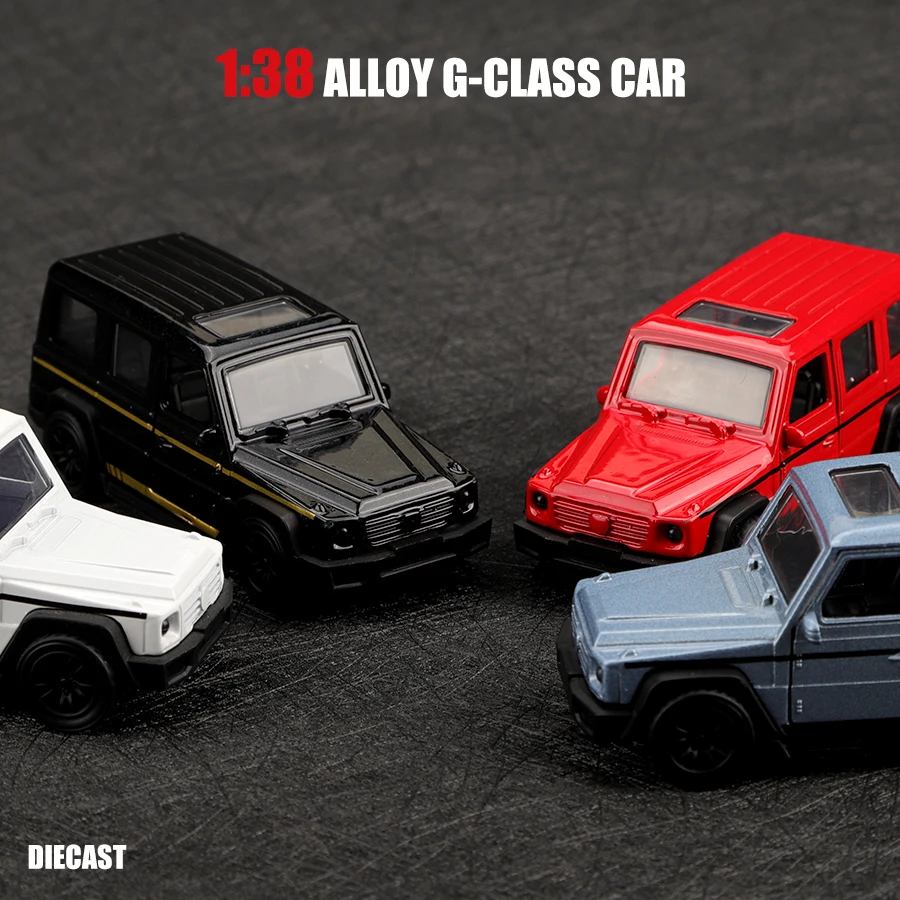 

Модель роскошного автомобиля G-Class в масштабе 1:38, литая металлическая, игрушка для мальчика, двери открываются, функция отката назад.