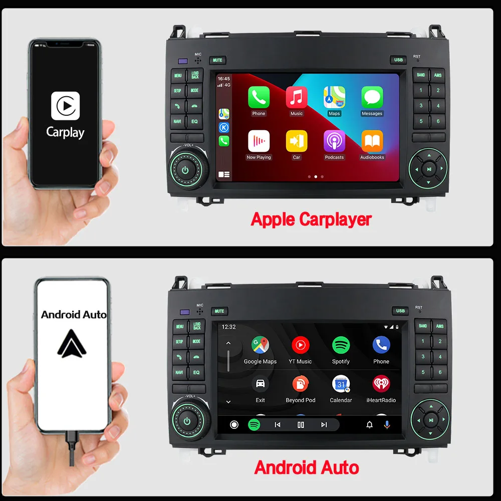 7 "لمرسيدس بنز B200 فيتو W639 فيانو B-Class W169 W245 Carplay أندرويد السيارات الوسائط المتعددة مشغل فيديو GPS واي فاي راديو السيارة #3