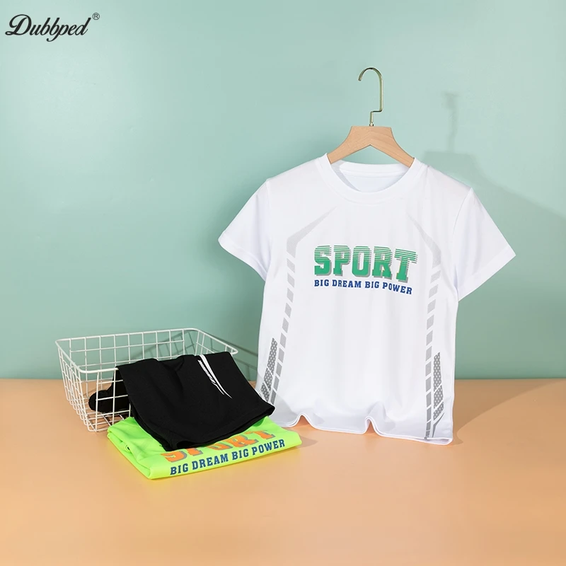 Dubbped Children Football Jerseys Boys Girls Soccer Sets Short Sleeve Kids Football Uniforms Soccer Fitness Tracksuit Suits