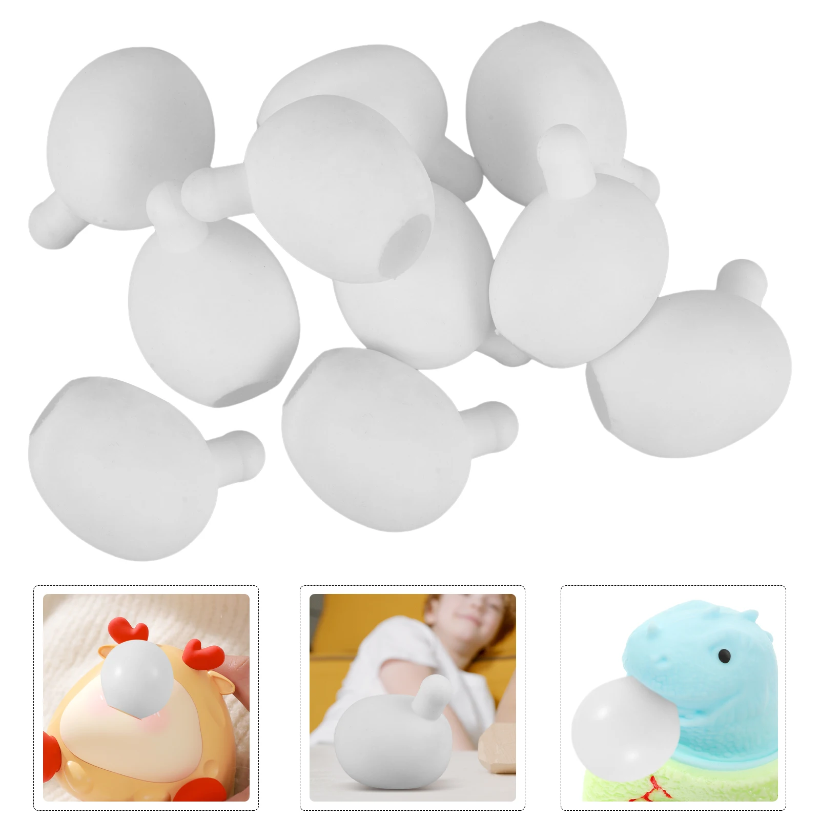 Inserção de bolha branca de 10 peças-acessório de brinquedo de apertar, fabricação diy, acessório de descompressão, peças de fabricante de bolhas, brinquedo ao ar livre para crianças