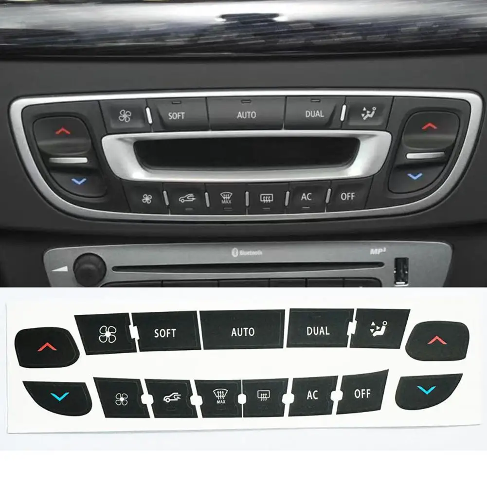 Suitable For Renault Air Conditioning Control Panel Button Repair Sticker For Renault Megane/ Master/ Scen