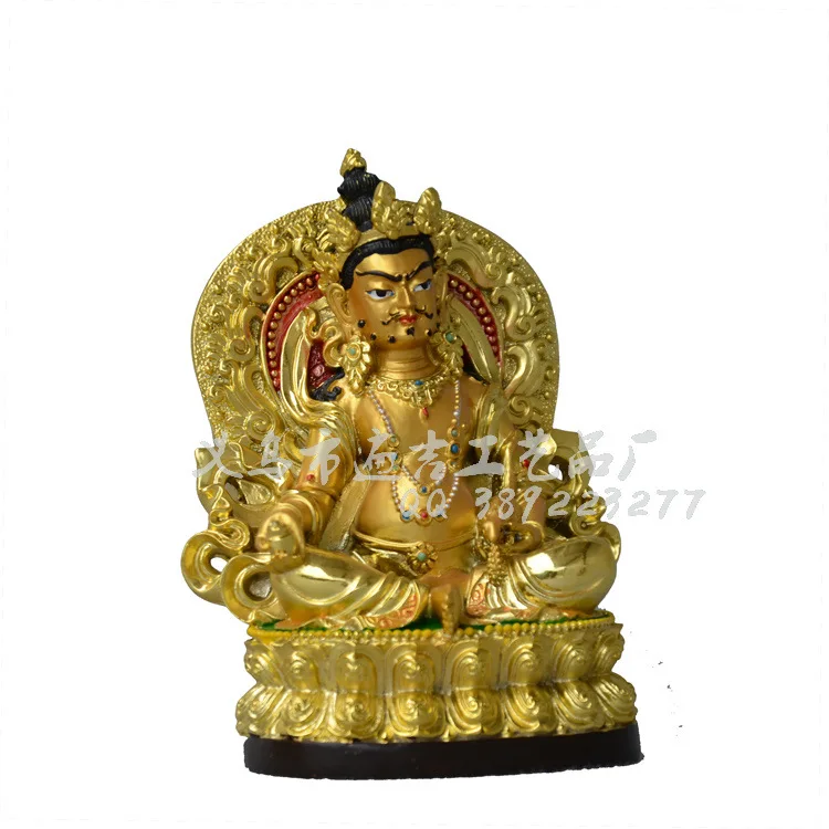 Resin gold-plated small Buddha statue Huang Caishen Tantric Portable Car decoration