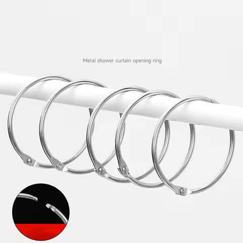 10pcs/pack Bathroom Hooks for Shower Curtain Hanging Ring Silver Gold Black Color Home Organization 5cm