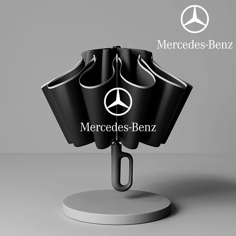 

For Mercedes Benz AMG W204 W205 W203 W211 W212 W213 W201 W210 W124 Car Umbrella With Hook For Rain And Sun Protection Automatic