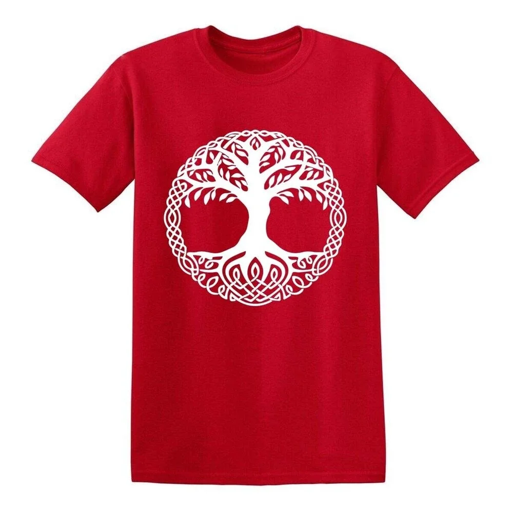 Yggdrasil Tree Cotton T-Shirt Tree of Life Celtic Tribal Tattoo Gift Oak King T Shirt Men\'s Outdoor Comfort Short Sleeve Tops