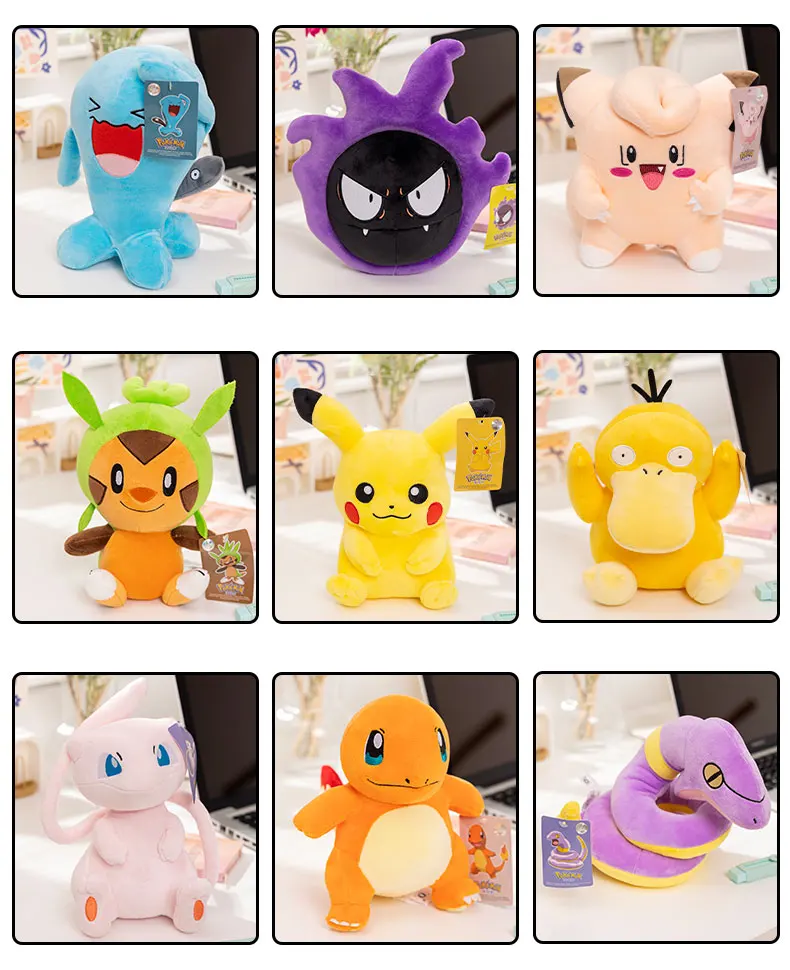 Pokemon Plush Toys Pikachu Charizard Eeveelution Stuffed Doll Emolga Yamper Espeon Gengar Squirtle Soft Plush Birthday Gift